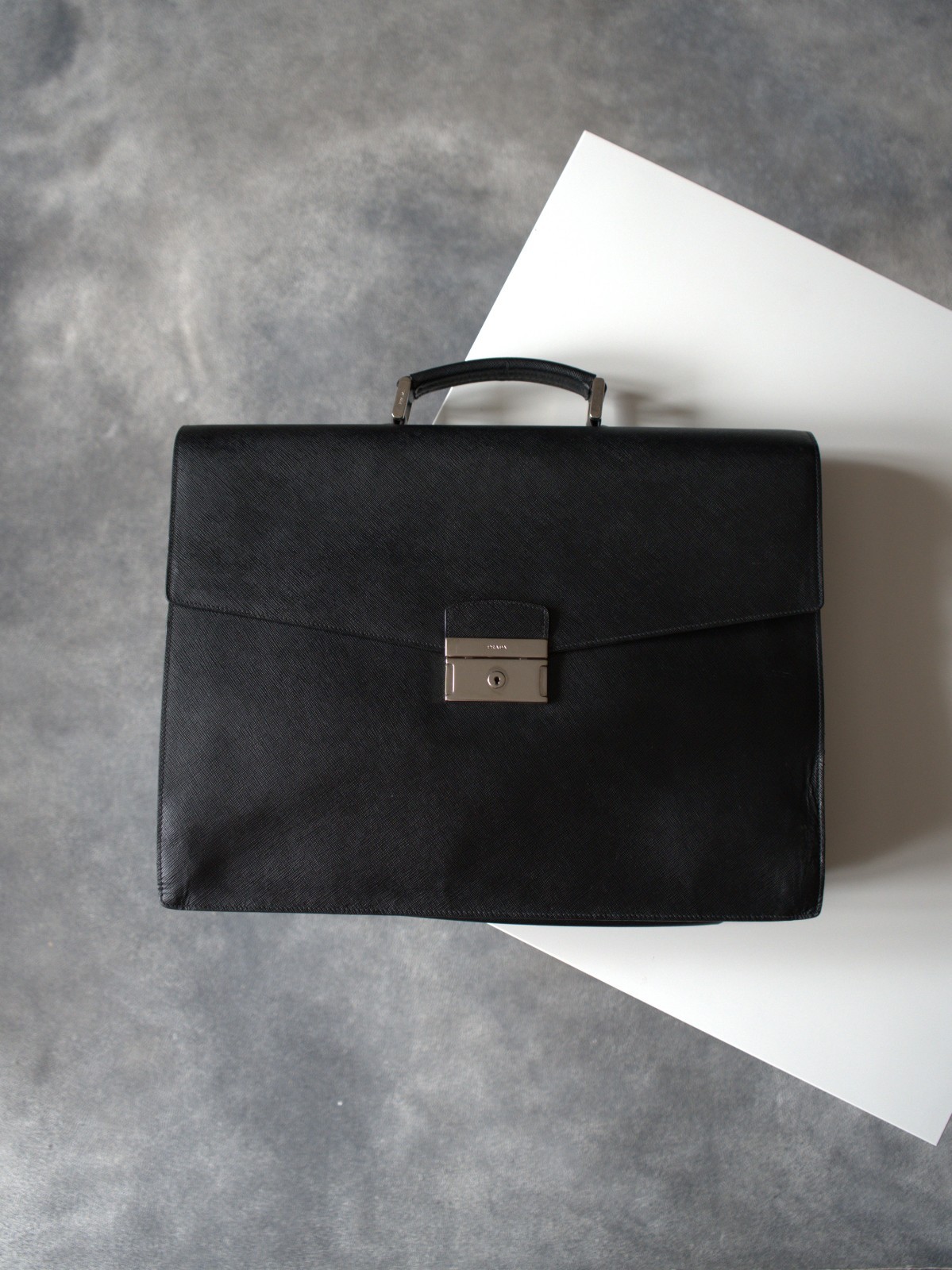 Prada Saffiano Leather Briefcase Document / Business Bag