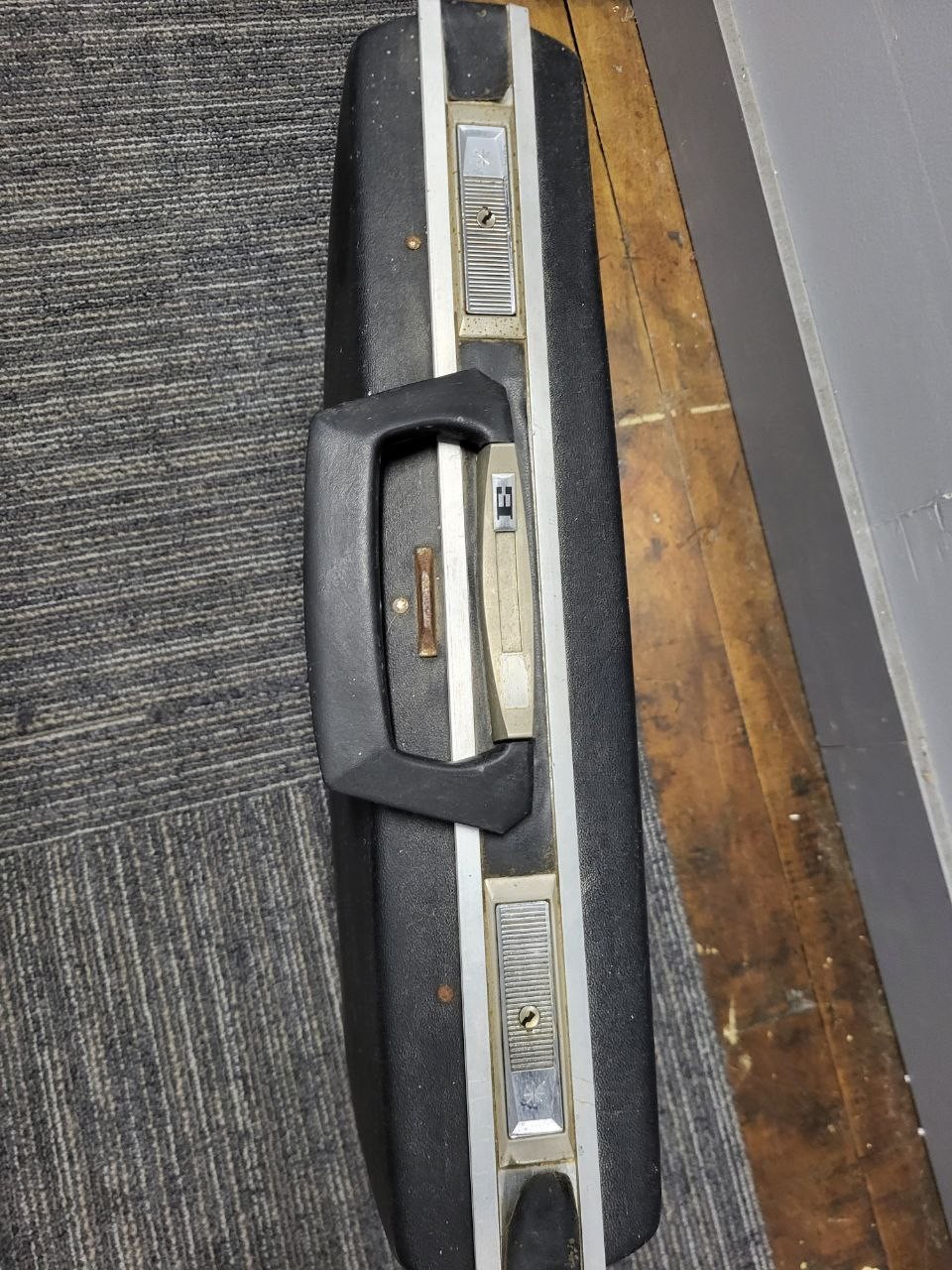 Vintage Slimline Attaché Briefcase – Black w/ Chrome – 18x12x3 – 1970s no brand