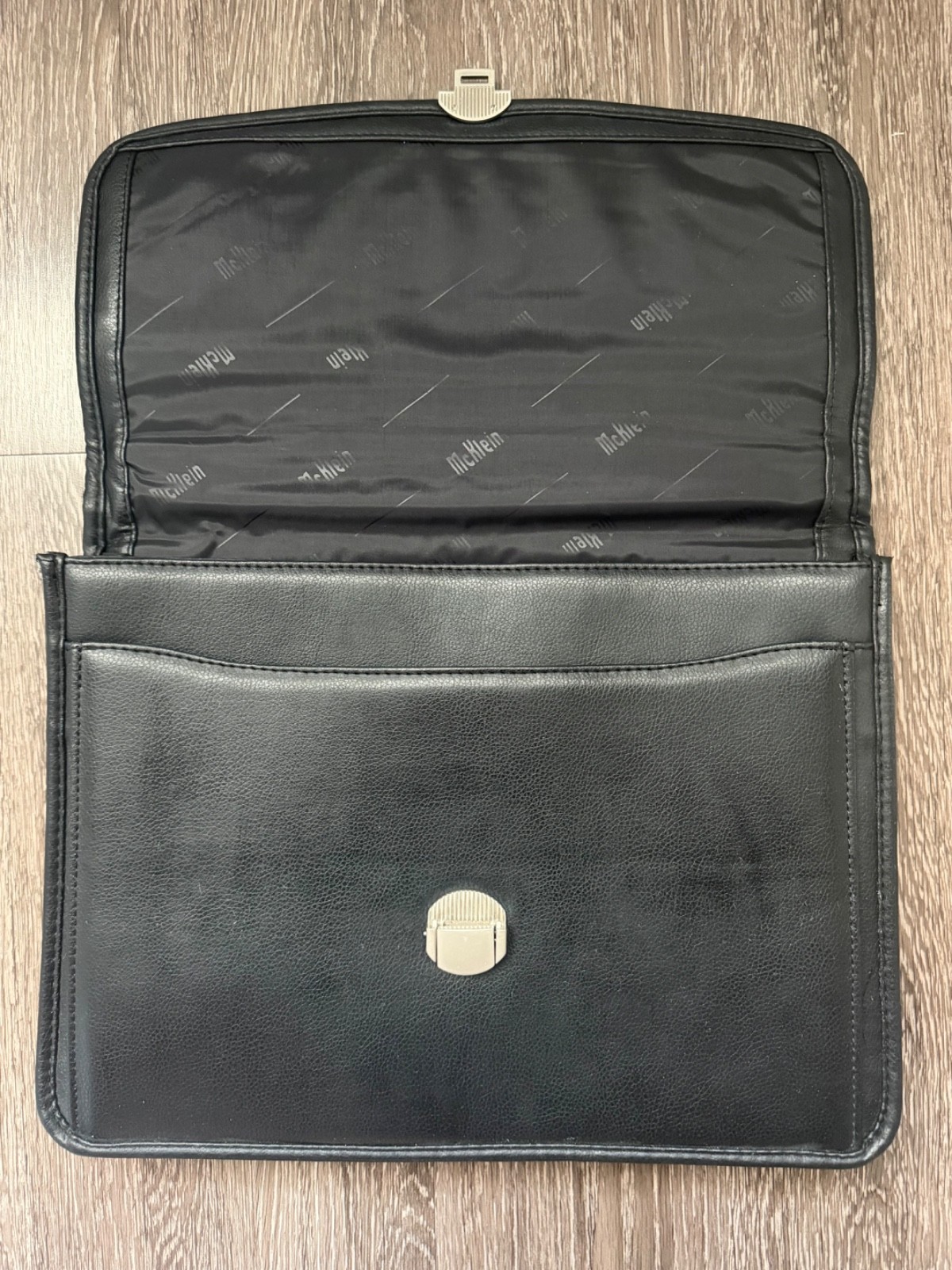 McKlein USA Large Black Genuine Leather Laptop Briefcase
