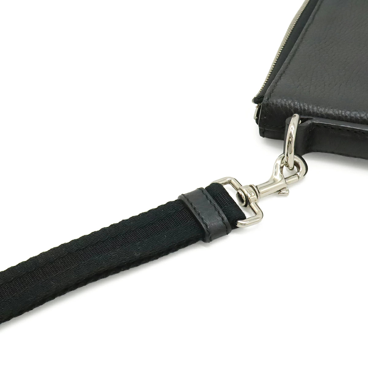 Gucci Cosmopolis clutch bag leather black silver hardware 387075 Used