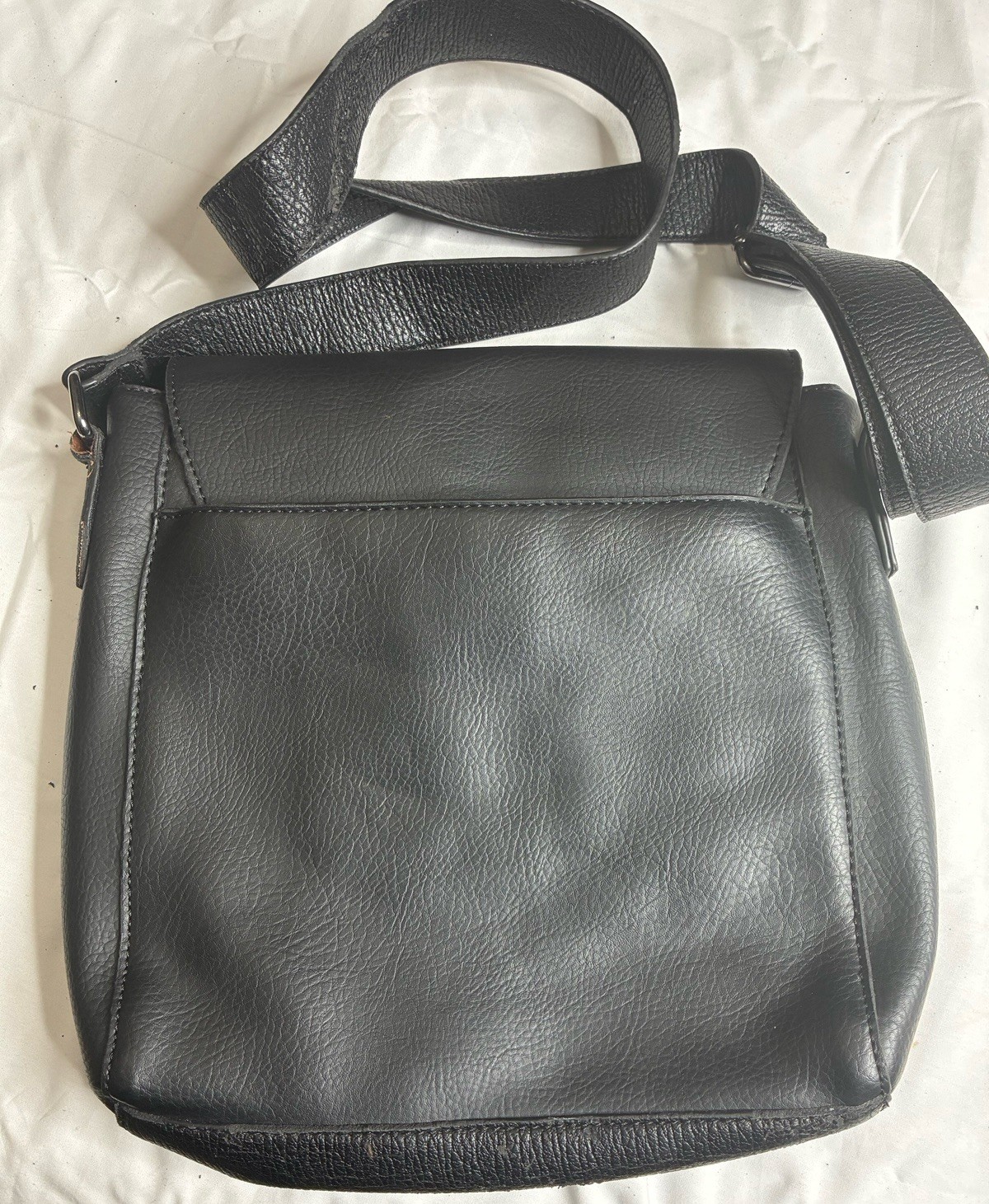 Aldo Black Leather Medium Crossbody Bag, Men’s