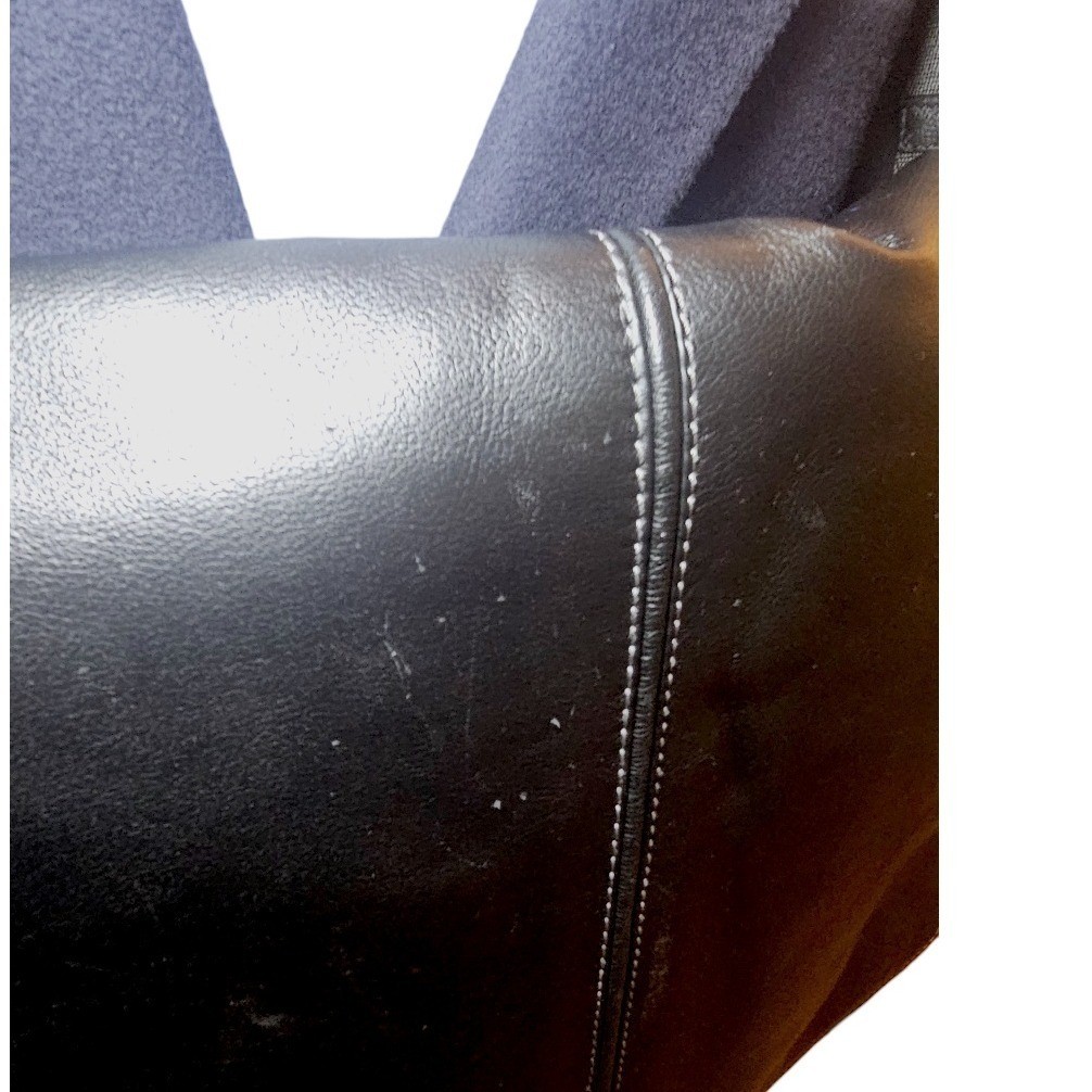 Boconi Black Leather Messenger Bag Briefcase Crossbody Laptop Satchel Work Bag
