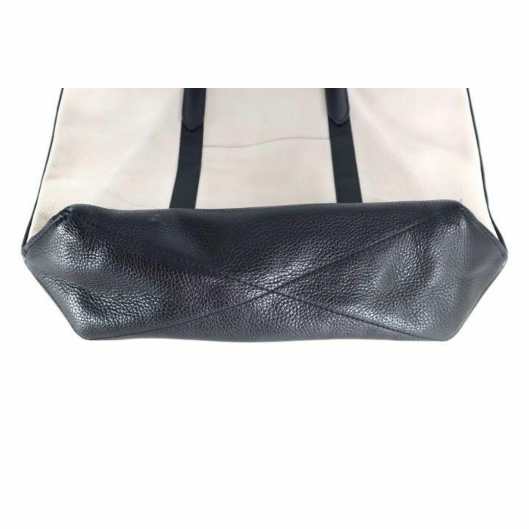 Coach Tote Bag F23248 Leather A4 45cm 17.7in Black Chalk Mens japan used