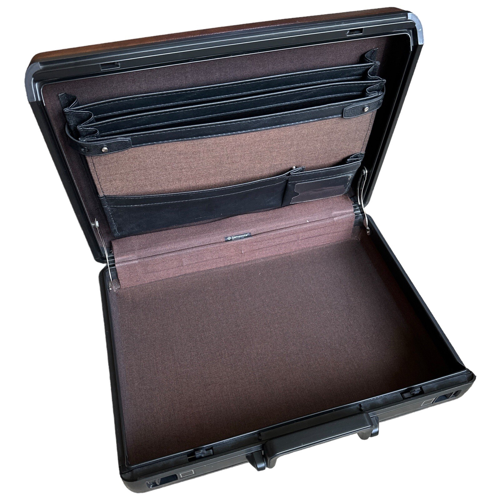 Vintage Samsonite Omega GL Brown Hard Shell Briefcase Combo Lock Attaché Case