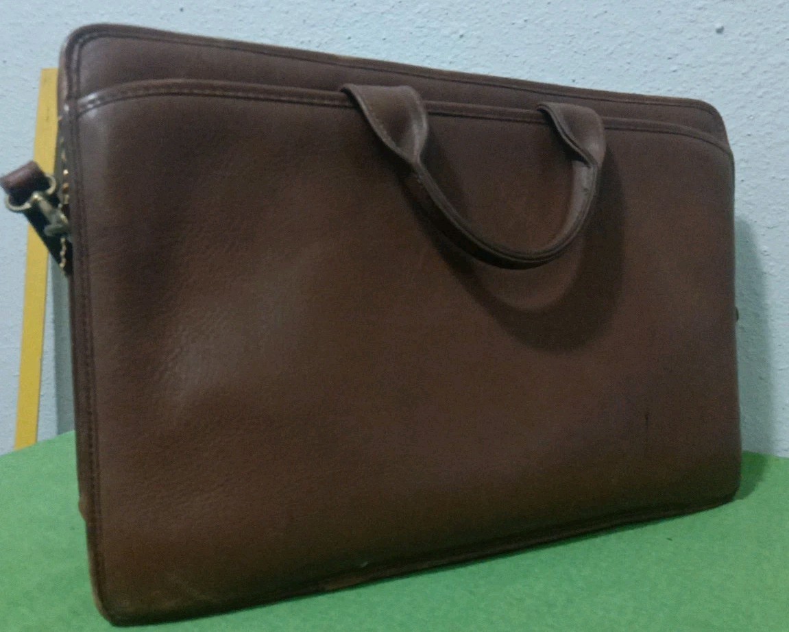 Jack Georges Leather Briefcase Bag Brown Top Handle Shoulder Laptop 16x11x5