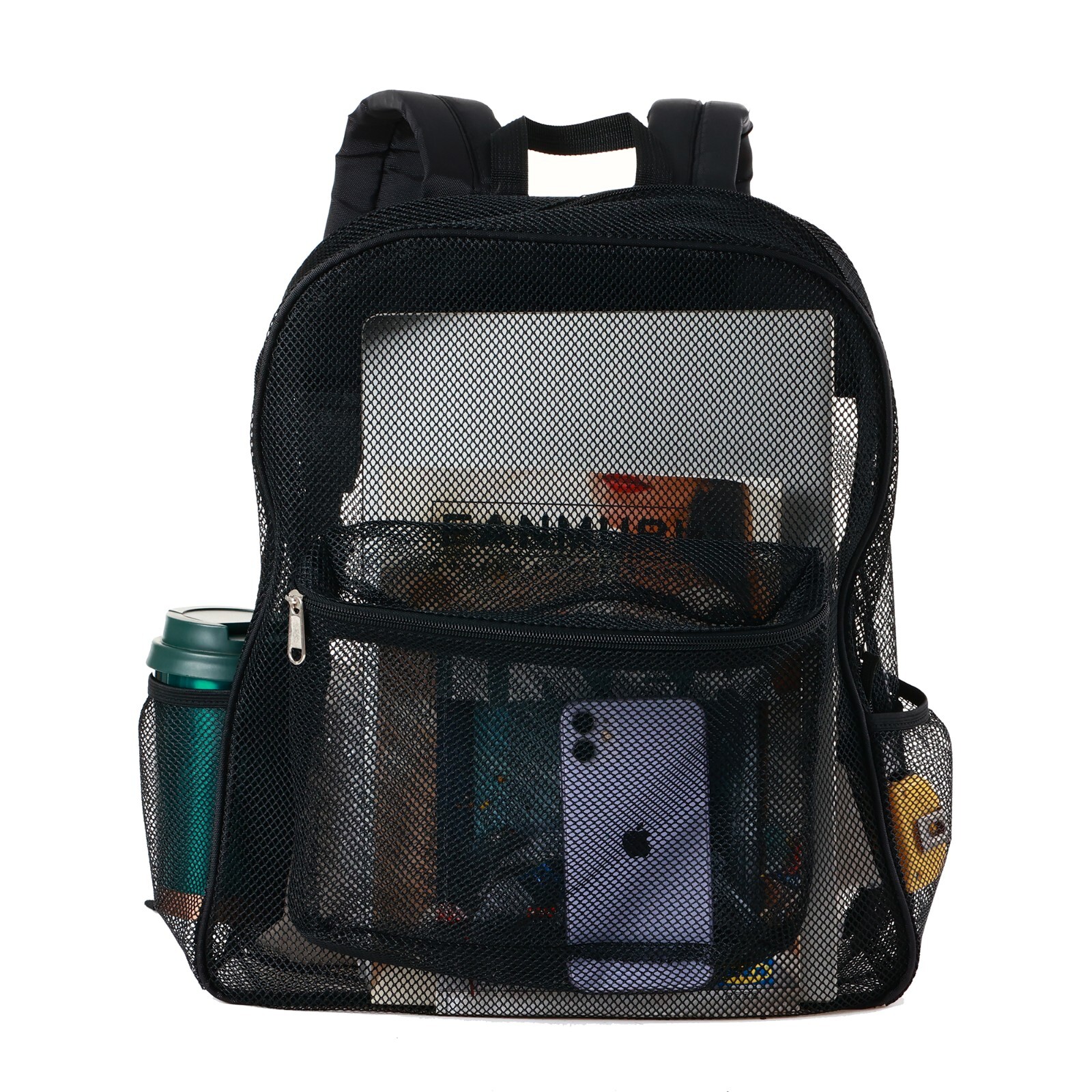 Clear Mesh Backpack Heavy Duty See Through School Bag For Students Men Women