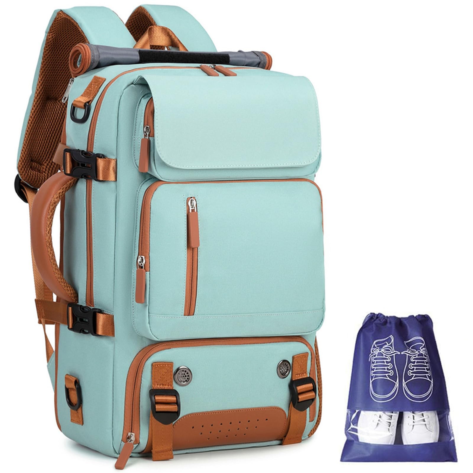 17 Inch Travel Laptop Backpack Women Men Convertible Duffle Carry On Shoes