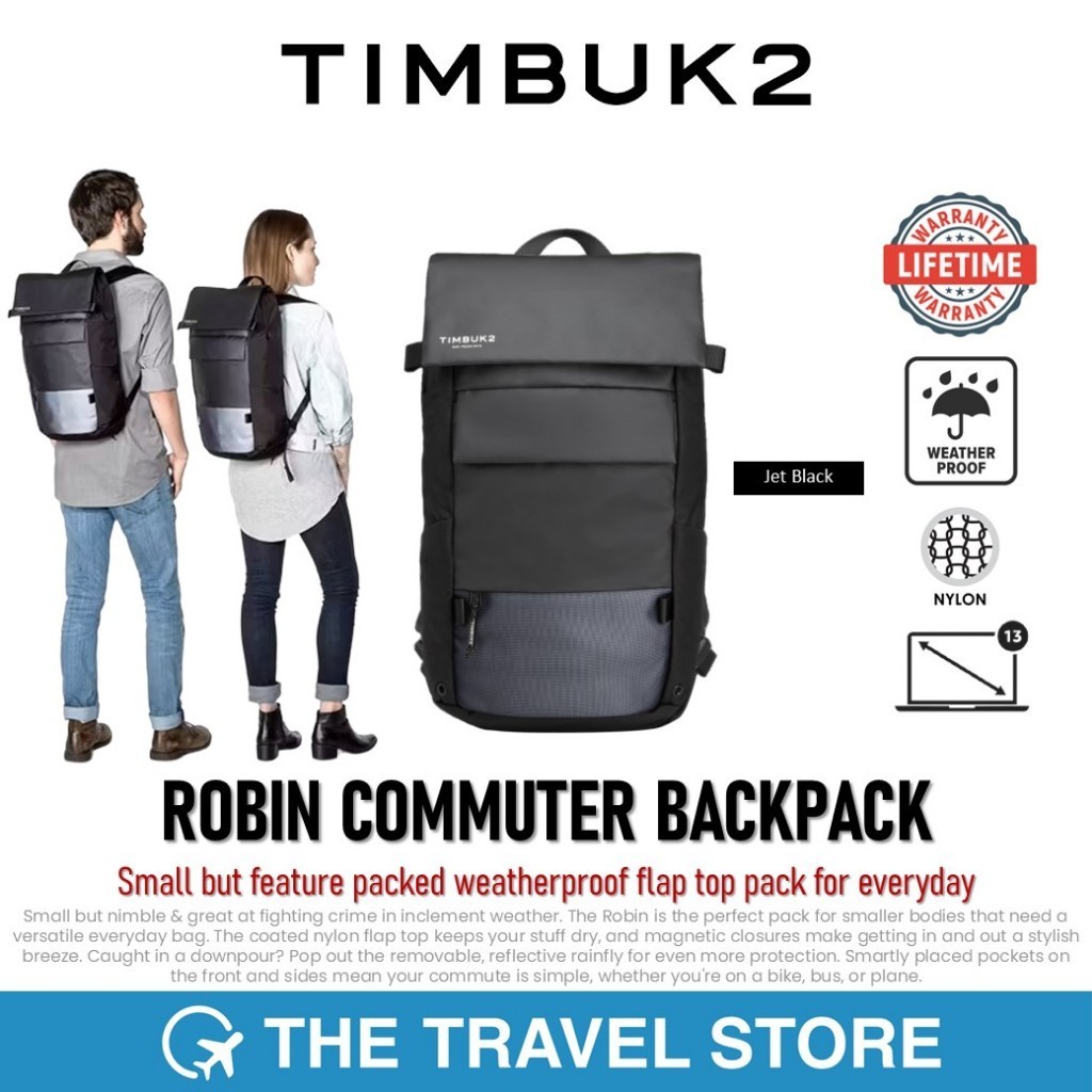 Timbuk2 Robin Commuter Backpack – Laptop – 13-inch – Jet Black. Pre Owned.