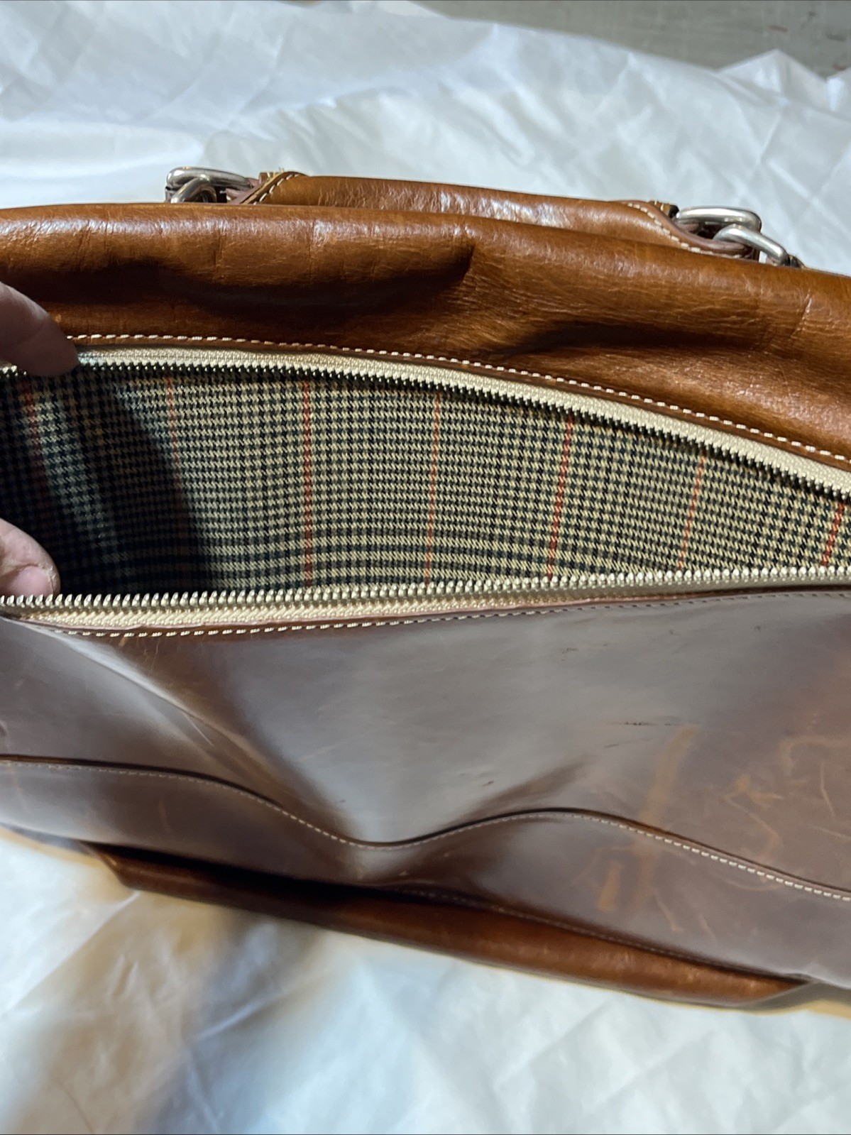 Barrington Leather Messenger Bag FedEx Cup PGA Tour Briefcase Brown