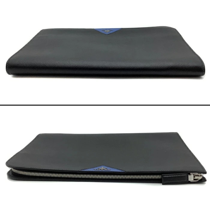 PRADA 2Vn003 Clutch Bag Document Case Saffiano Travel Mini Black