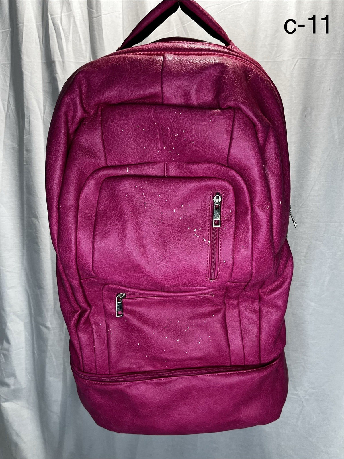 Pink Large Backpack Zip Closure Adjustable Straps Lined Pockets Travel Casual