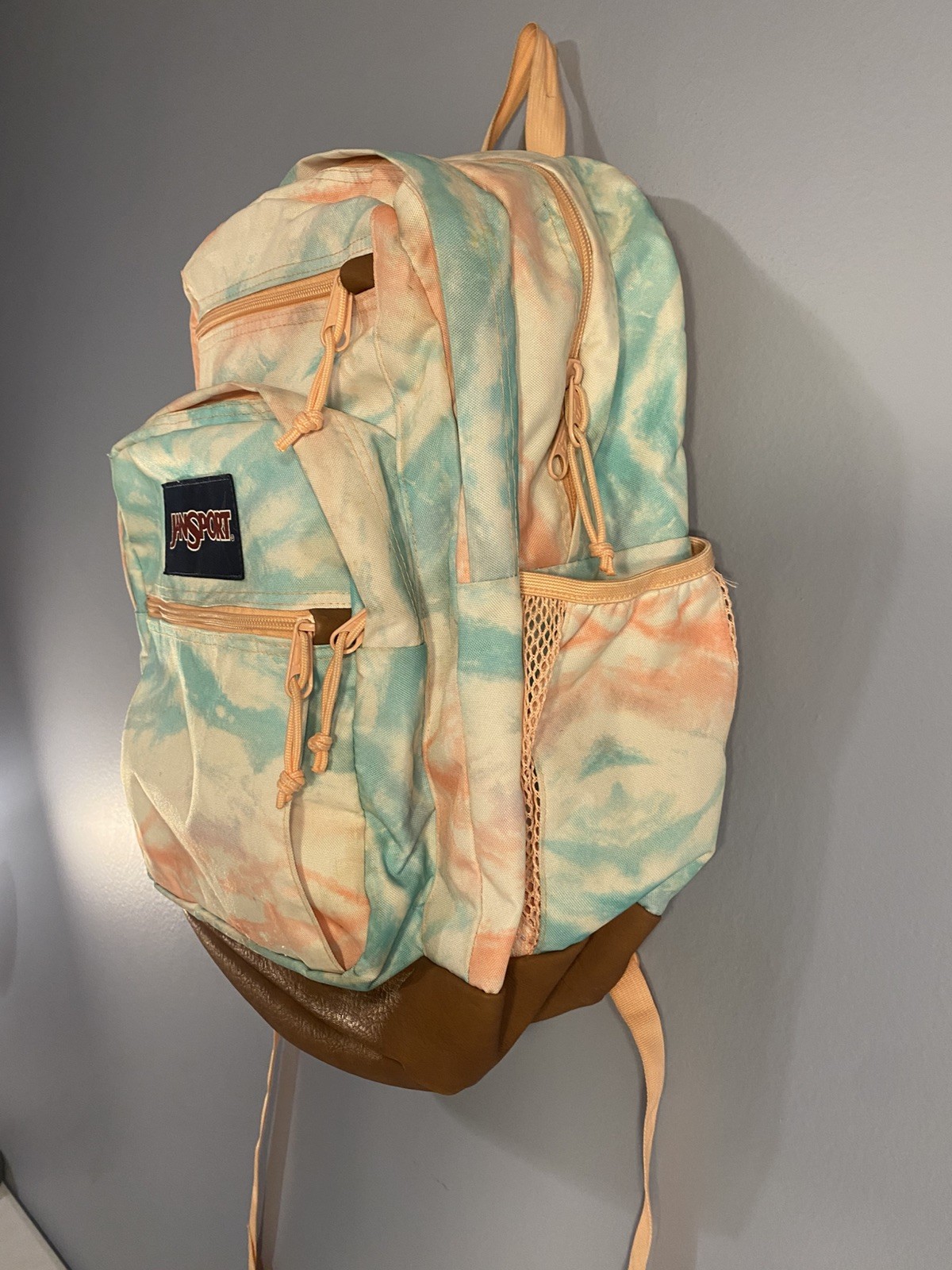 Jansport Backpack Tie Dye Color Splash Pattern Padded Shoulder Straps
