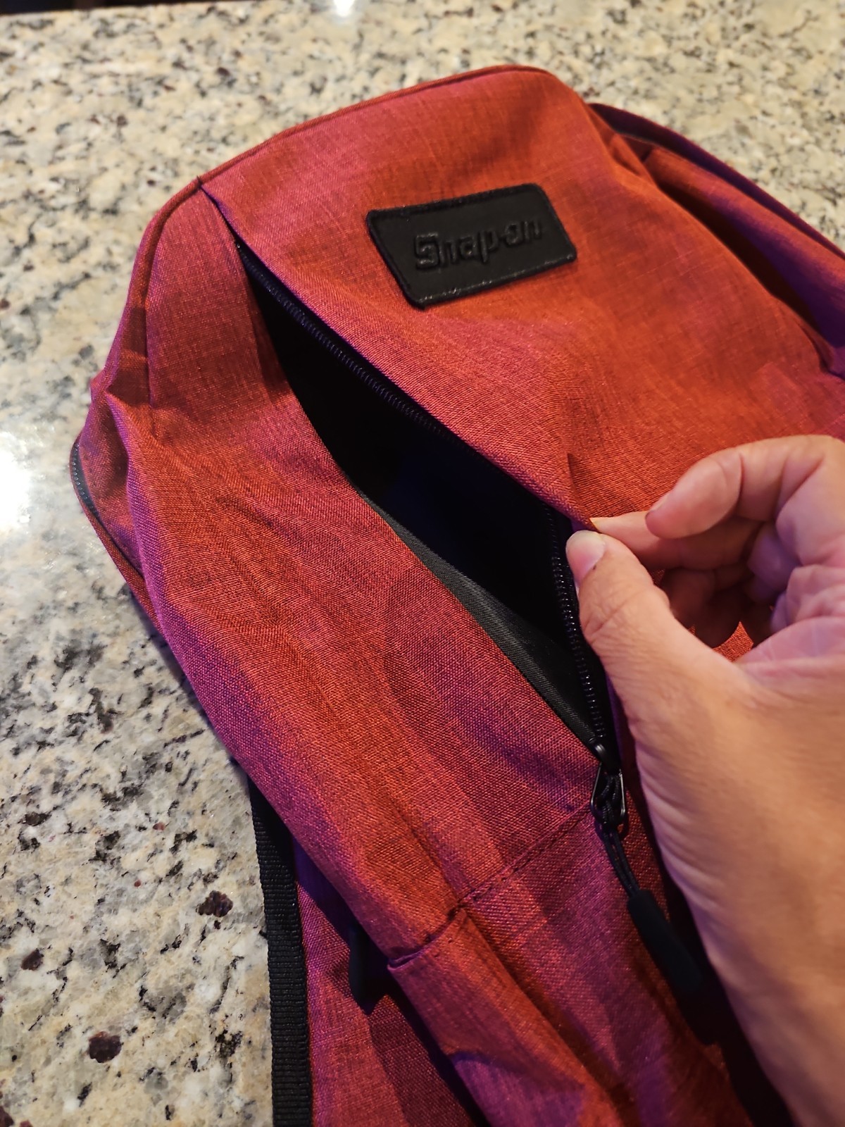 Snap-on Tools Backpack Bag Red Heather Black Logo Tech School Casual Travel Day