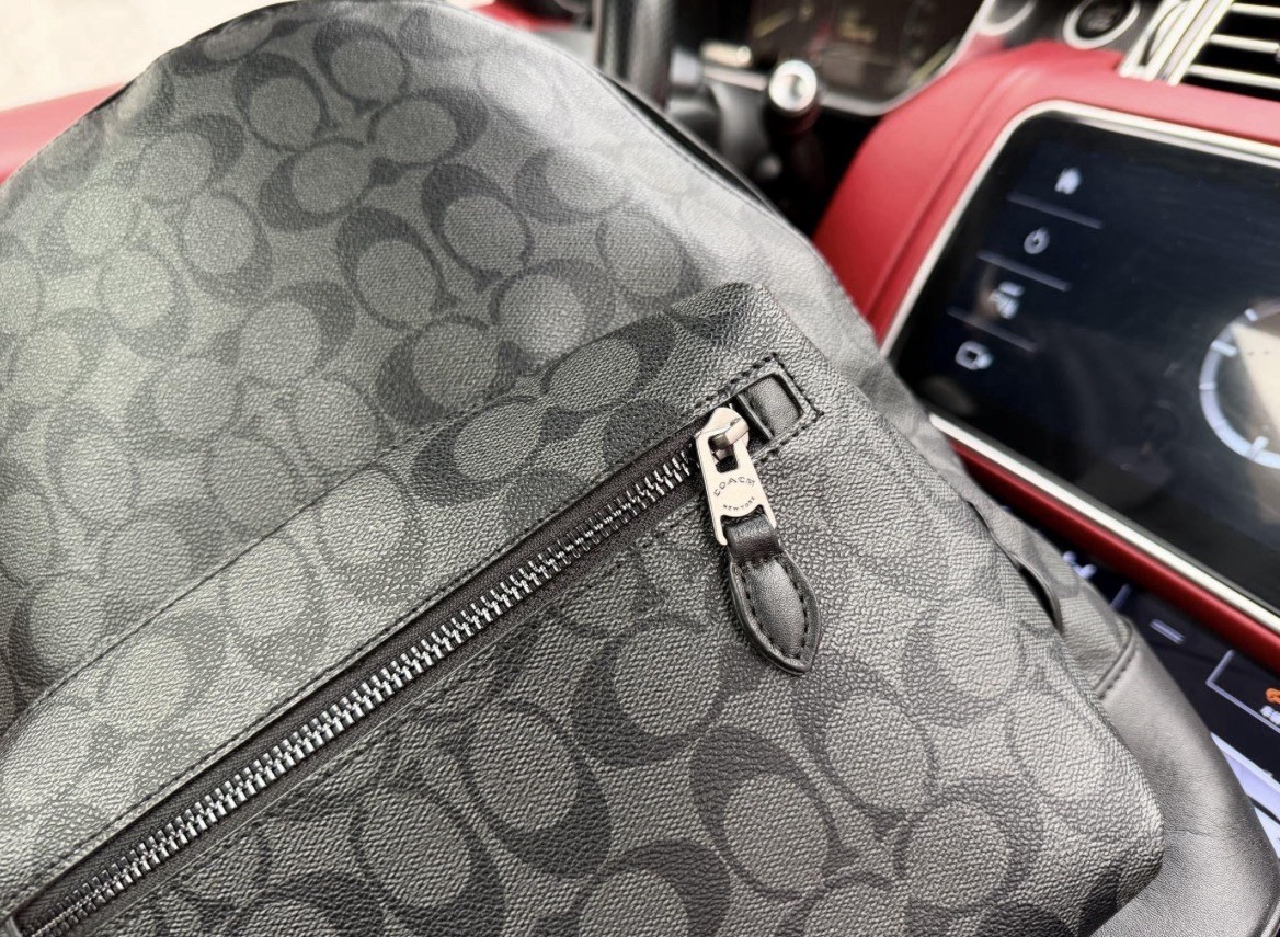 Coach West Backpack in Signature Canvas black men’s backpack