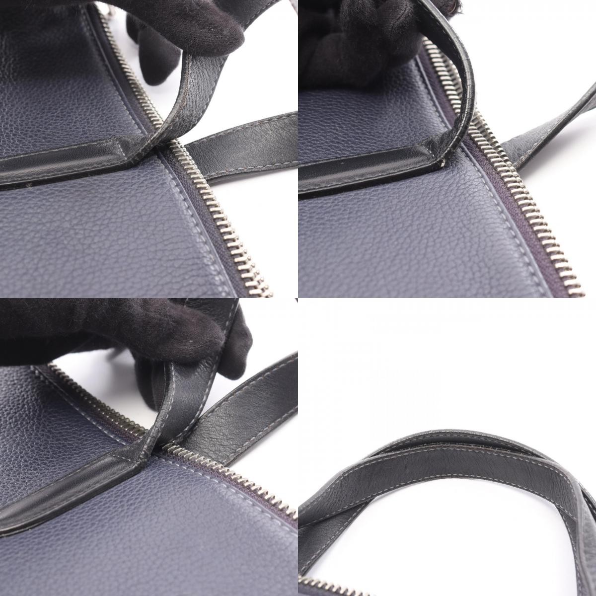 LOEWE Toledo Briefcase business bag leather Navy Black Used mens