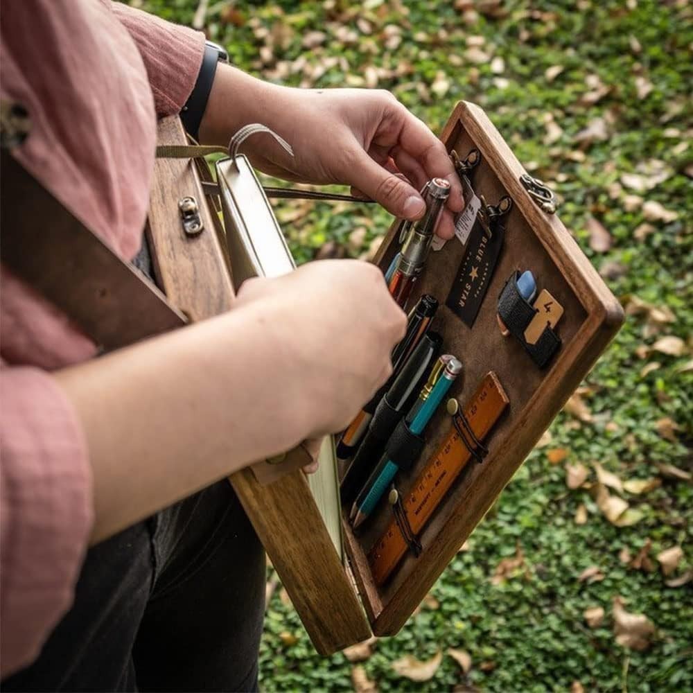 Writers Messenger Wood Box Multifunctional Wooden Handmade Crossbody Postman …
