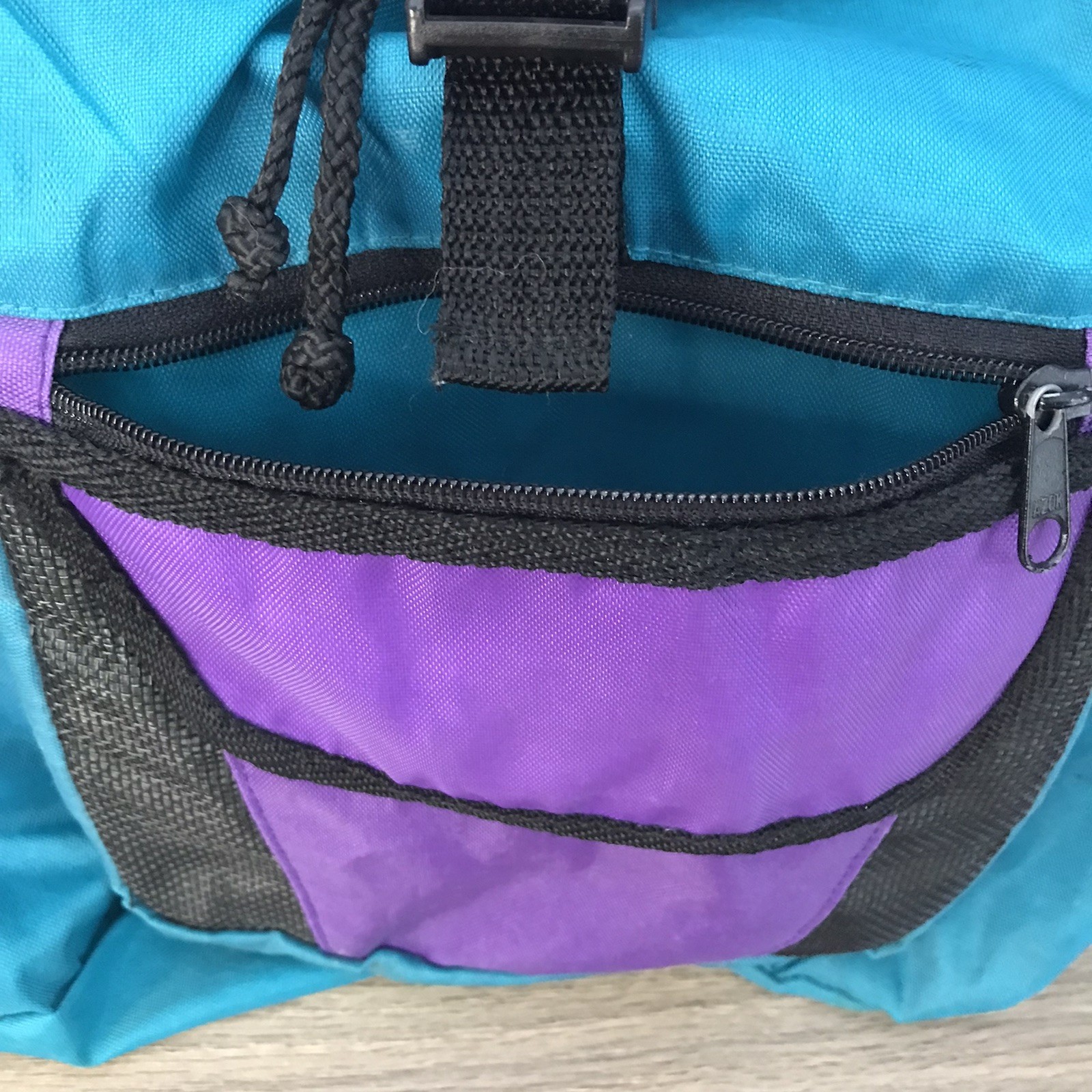 Vintage Retro Drawstring Buckle Zipper Bag Back Pack Outdoor Travel (C2)