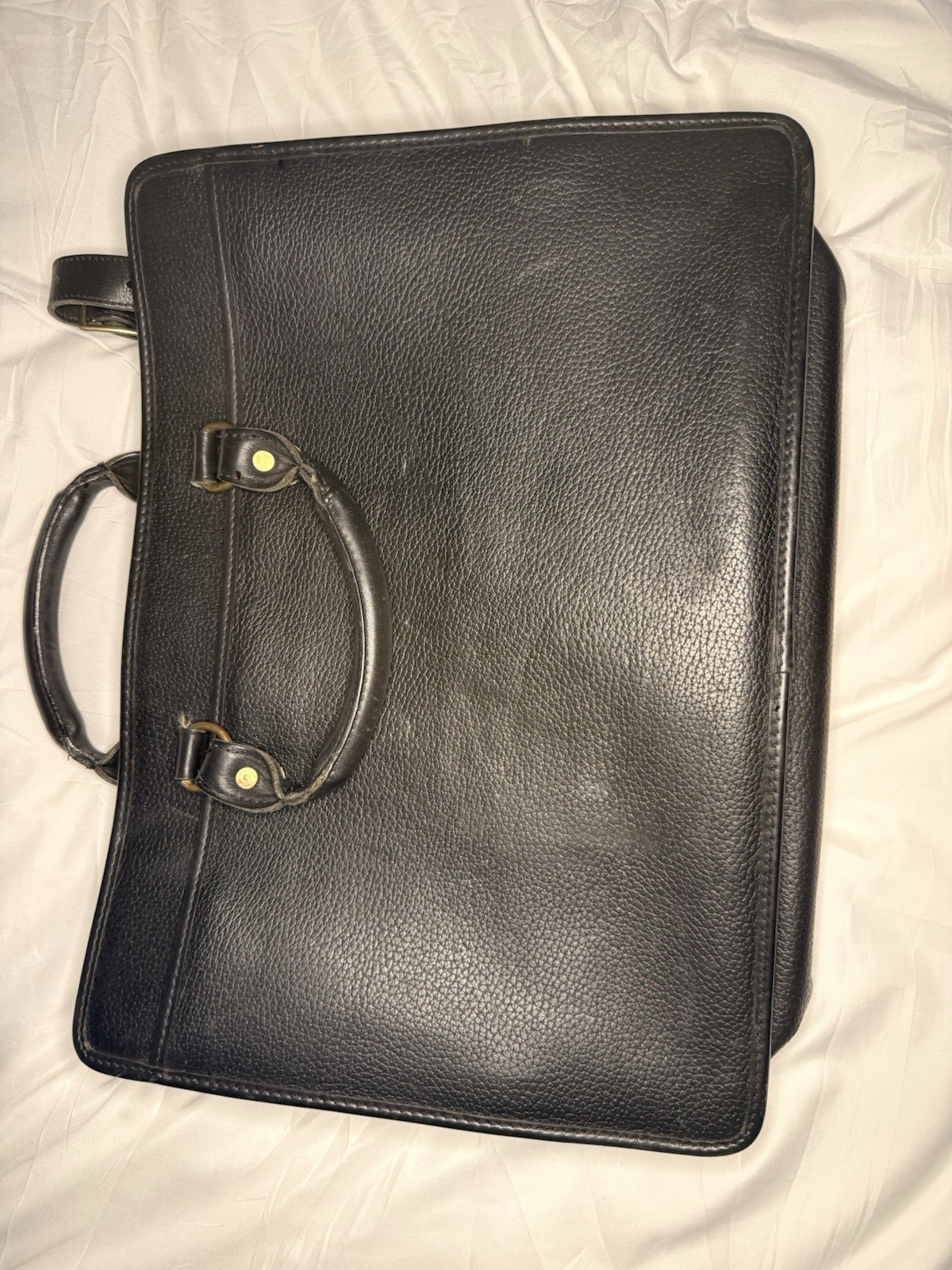 Schlesinger Men’s Black Briefcase/Document Case Turn Lock Inner Pockets