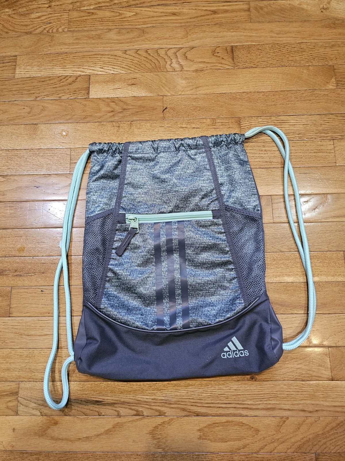 Adidas Alliance II Sackpack Heather Gray & Mint Green