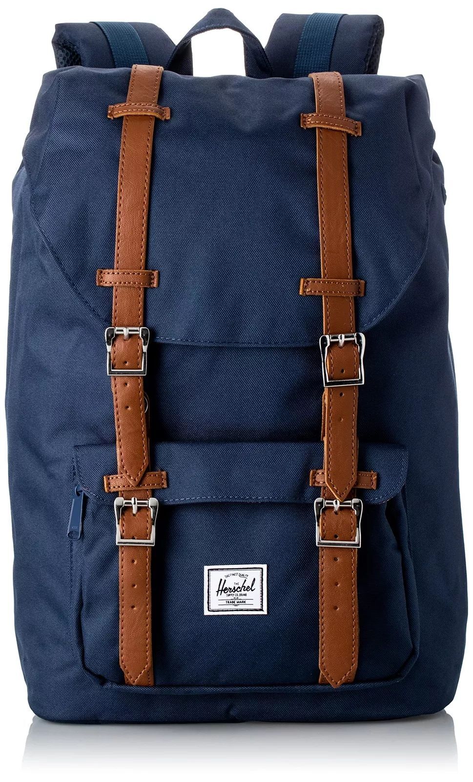 Herschel Little America Mid-Vol 17L Laptop Backpack – Navy/Tan Synthetic Leather