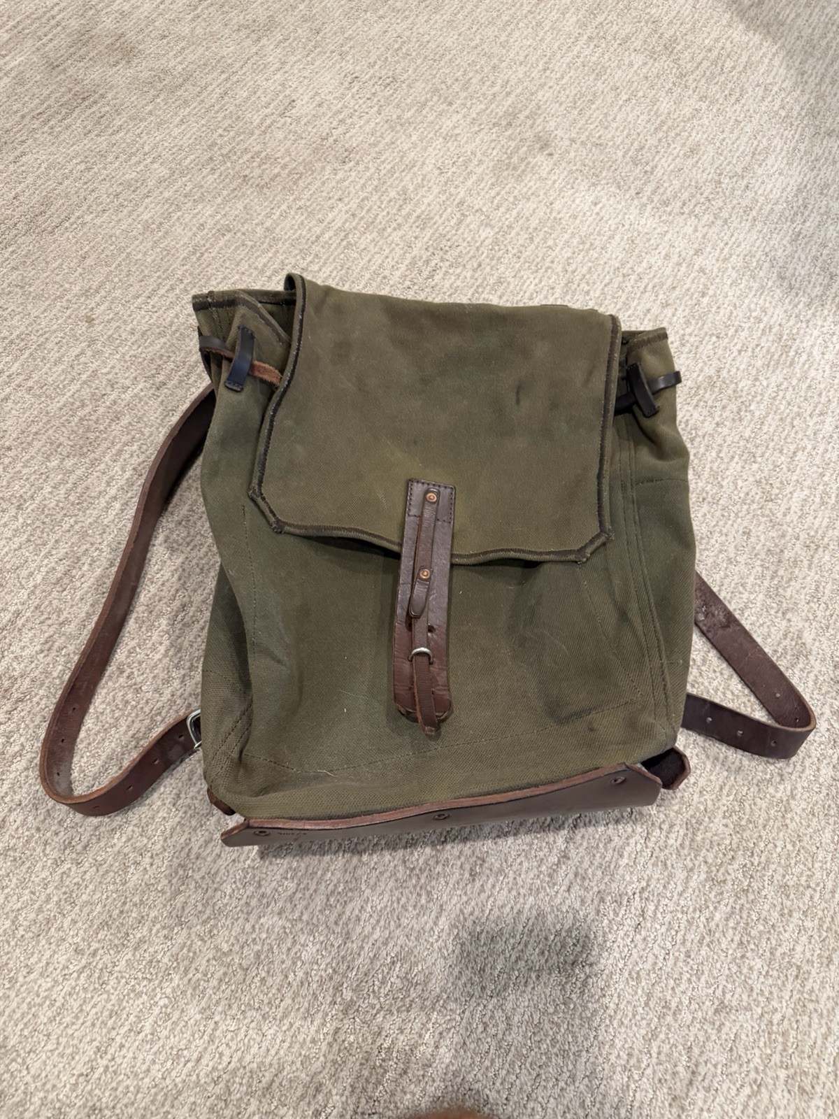Saddleback Leather “Simple” Waxed Canvas Backpack in the Moss Green