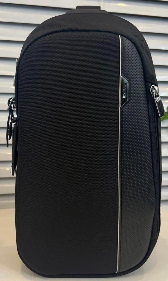 TUMI 25503010 Martin Sling Crossbody Bag Nylon/Leather Black Outlet New