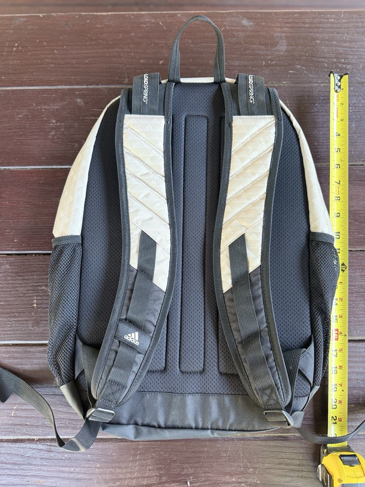 Adidas Prime 6 Backpack Beige Monogram Pattern