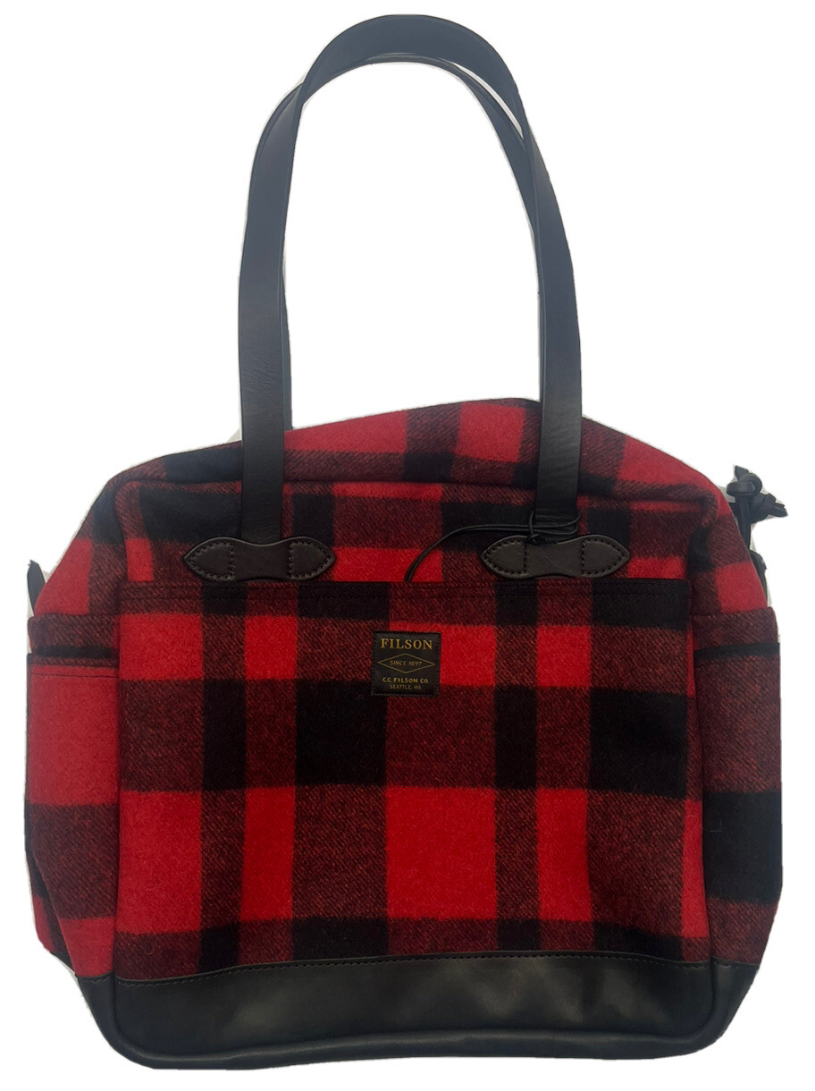 Filson Mackinaw Wool Tote Bag With Zipper 20204509 MADE IN USA Leather Black CC