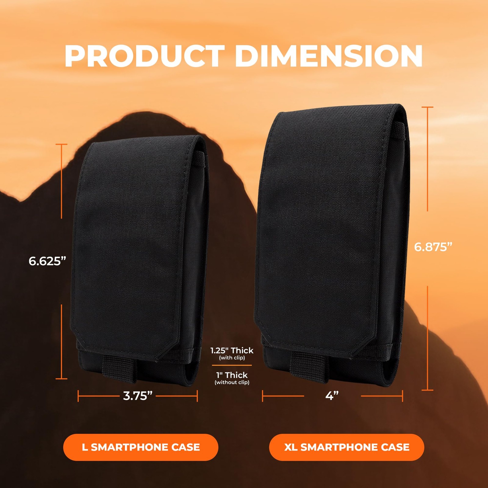 Holster with Clip – Hook Loop Nylon Cellphone Holster Compact Pouch, Backpack…