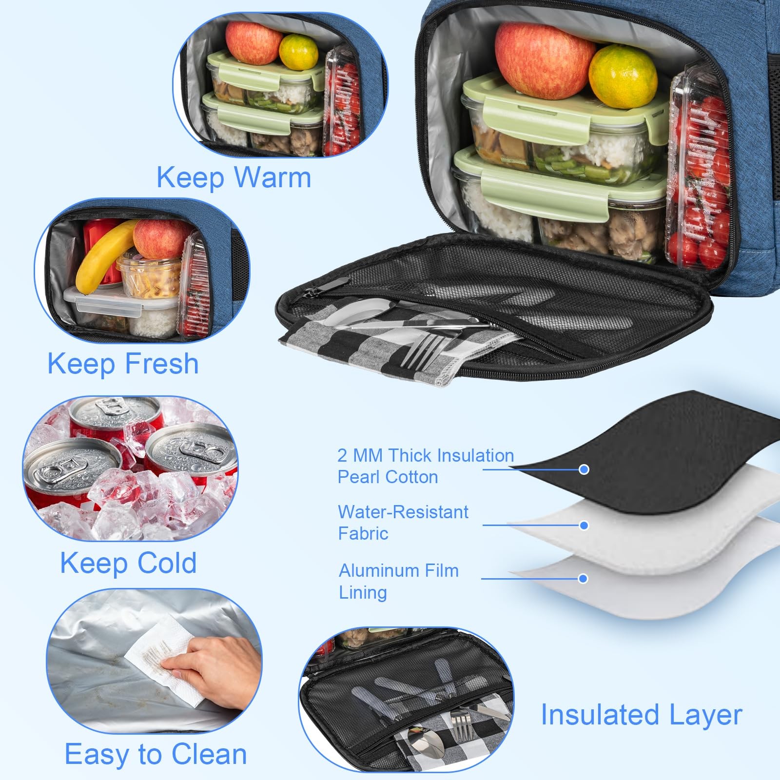 15.6 Inch Laptop Backpack With Insulated Cooler Compartment Travel Work