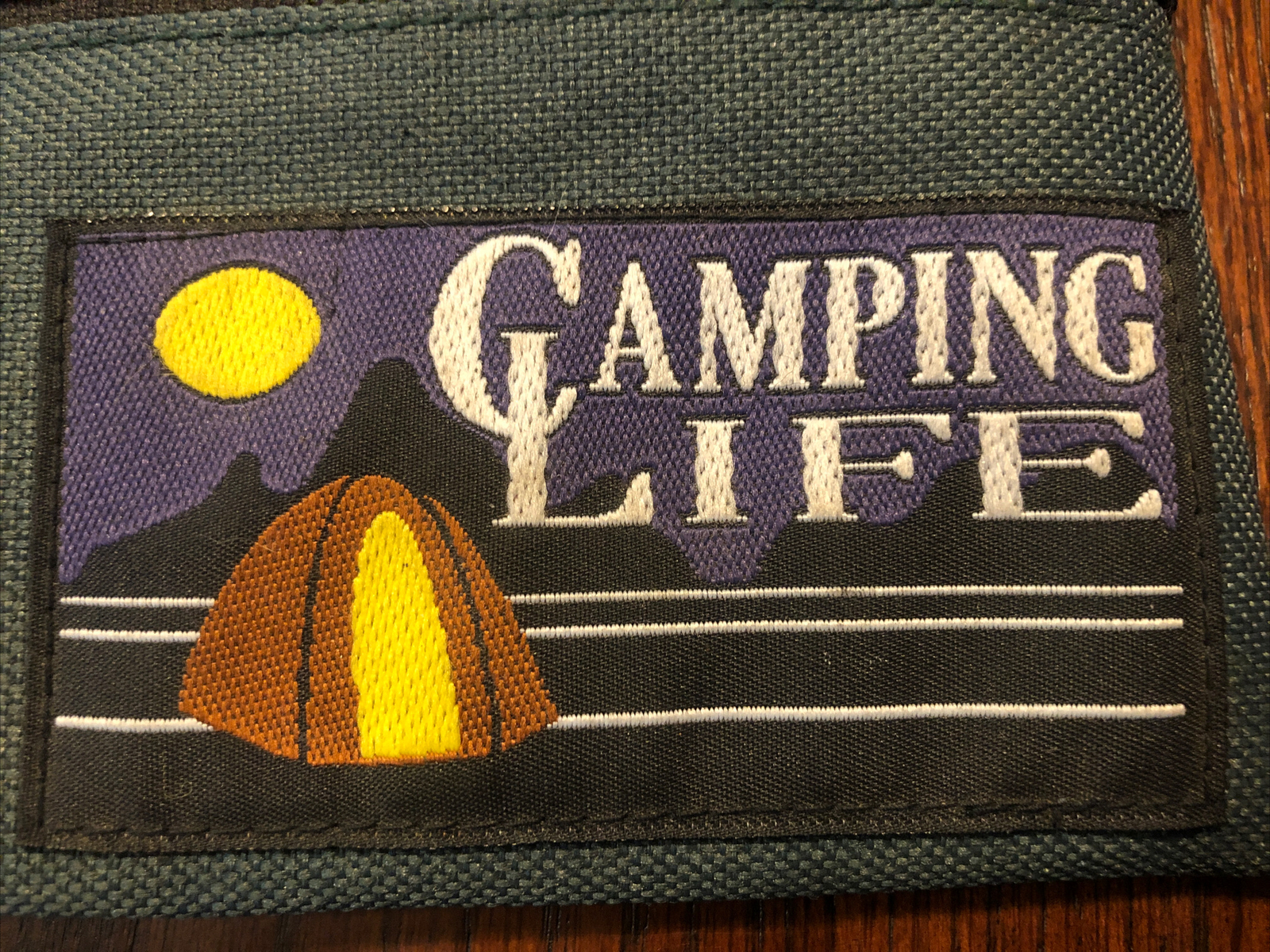 VTG “Camping Life” Small Green Travel Pouch Bag Camping Pouch Polyester (A4)