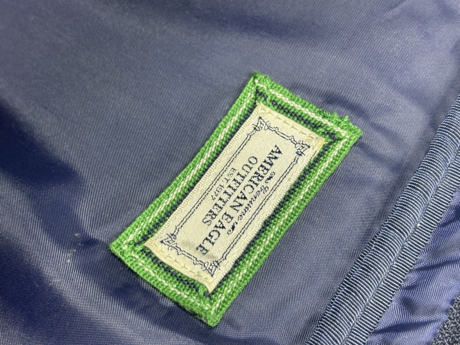 American Eagle Preppy Blue And Green Stripe Laptop Bag Crossbody One Compartment