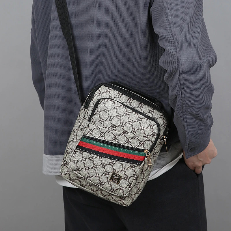 Men’s Crossbody Bag Multi-Layer Large Capacity Waterproof Oxford Casual Business