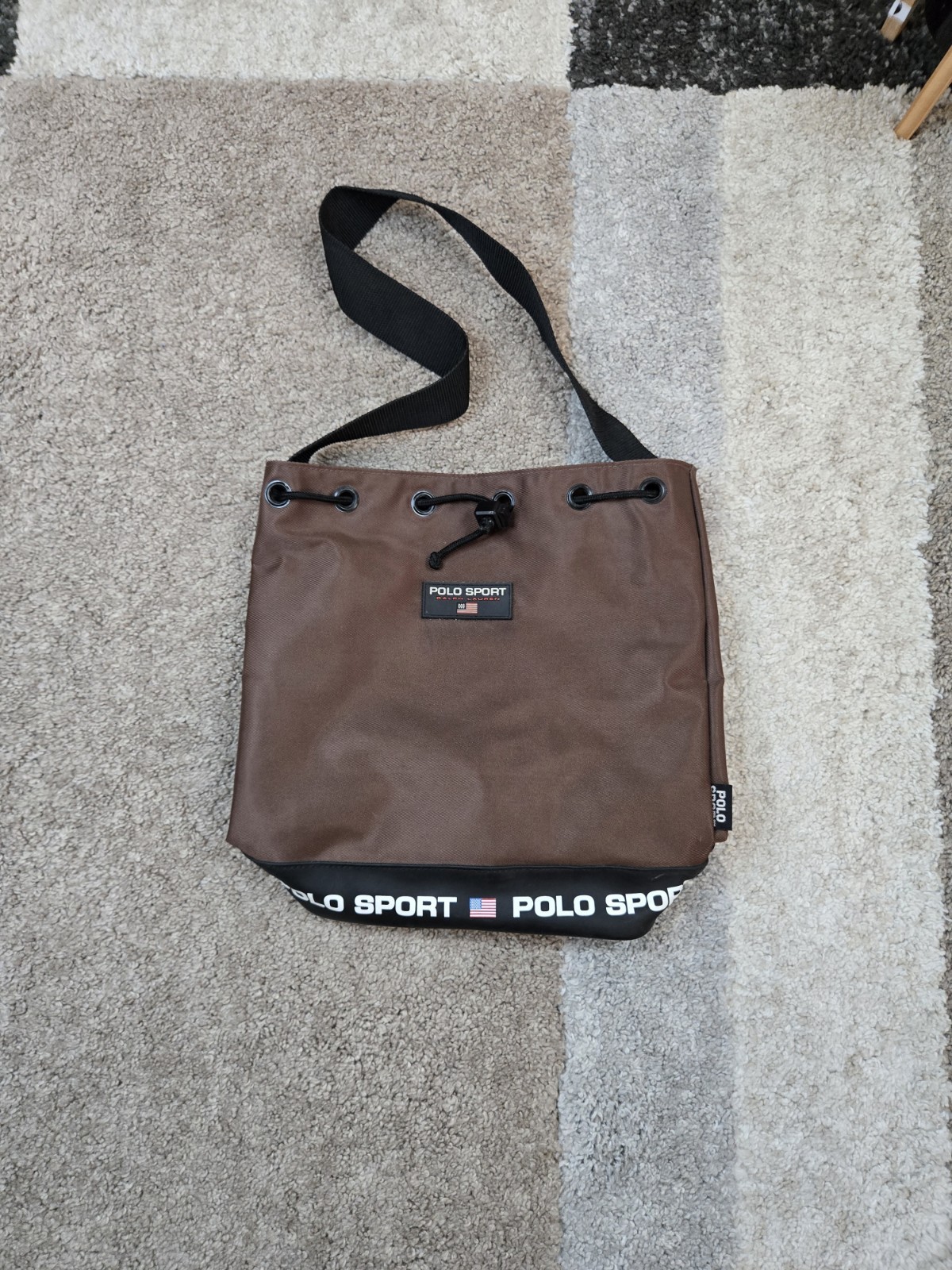 Polo Sport Ralph Lauren Vintage 90’s Messenger Shoulder Bag Brown