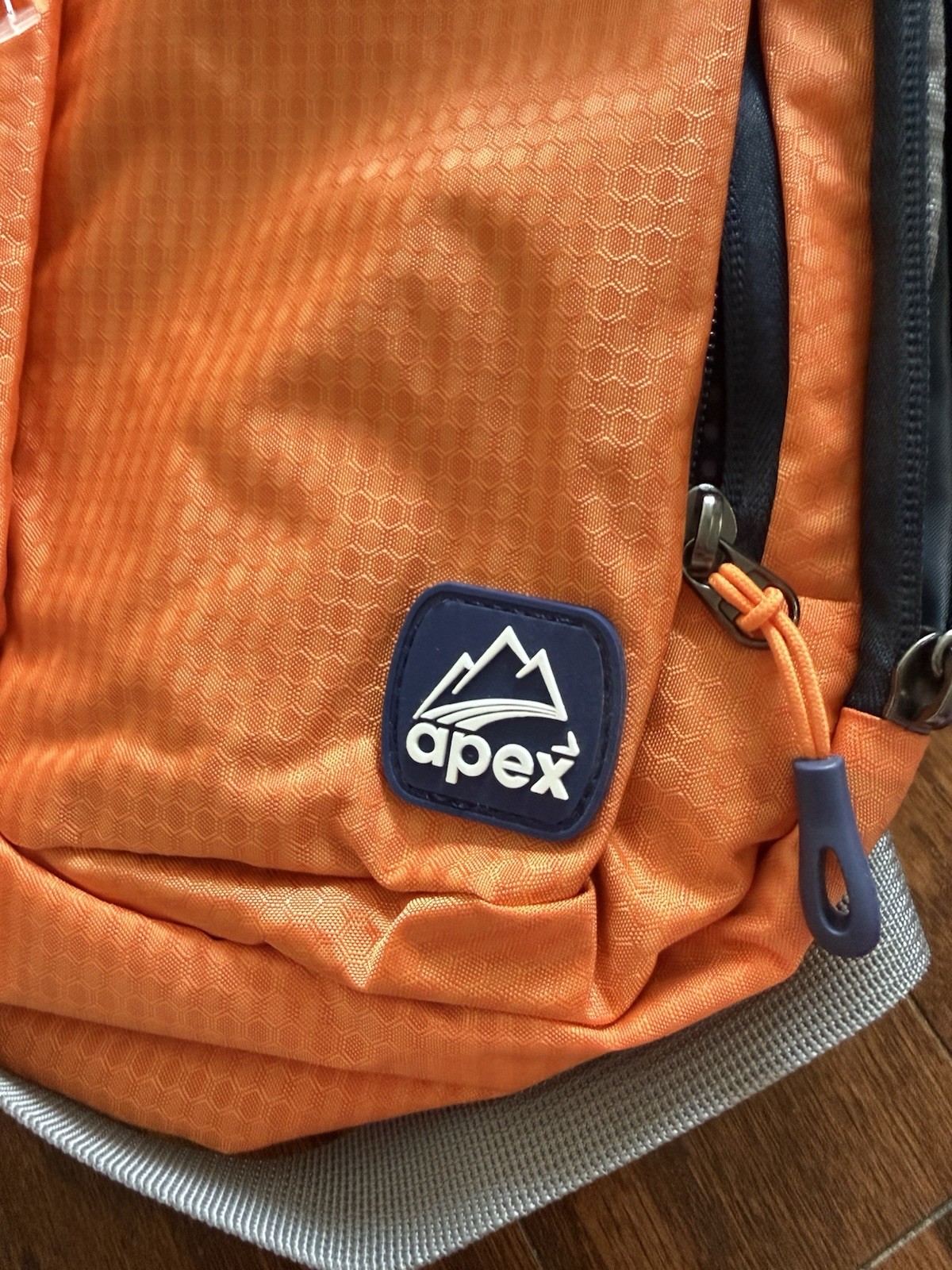Apex Orange/Gray Sling Crossbody Bag Adjustable Strap Zip Pockets Buckle