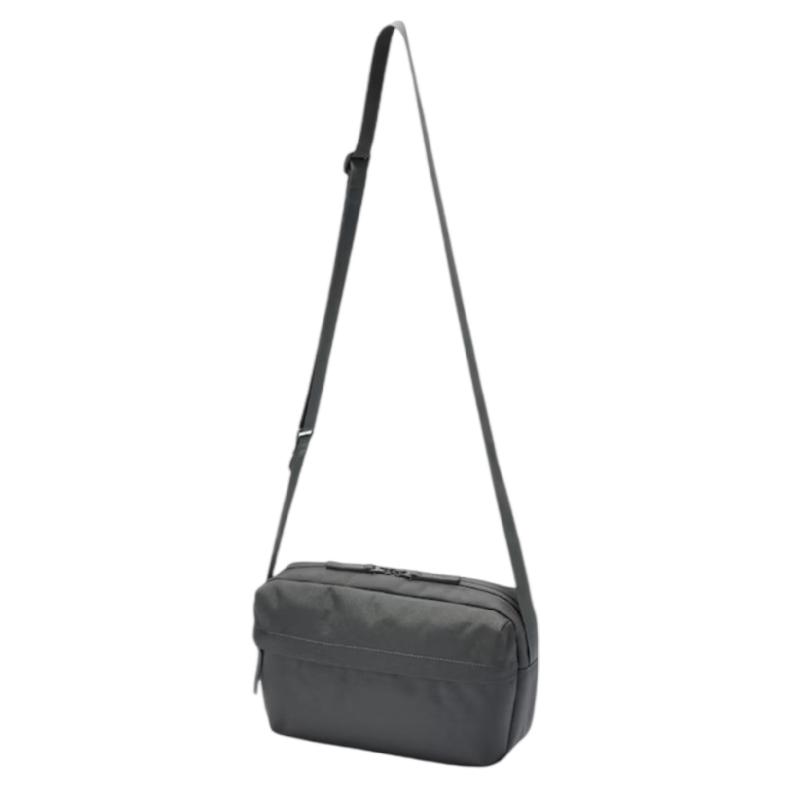 MUJI Water Repellent Shoulder Bag Charcoal Gray Back Pocket