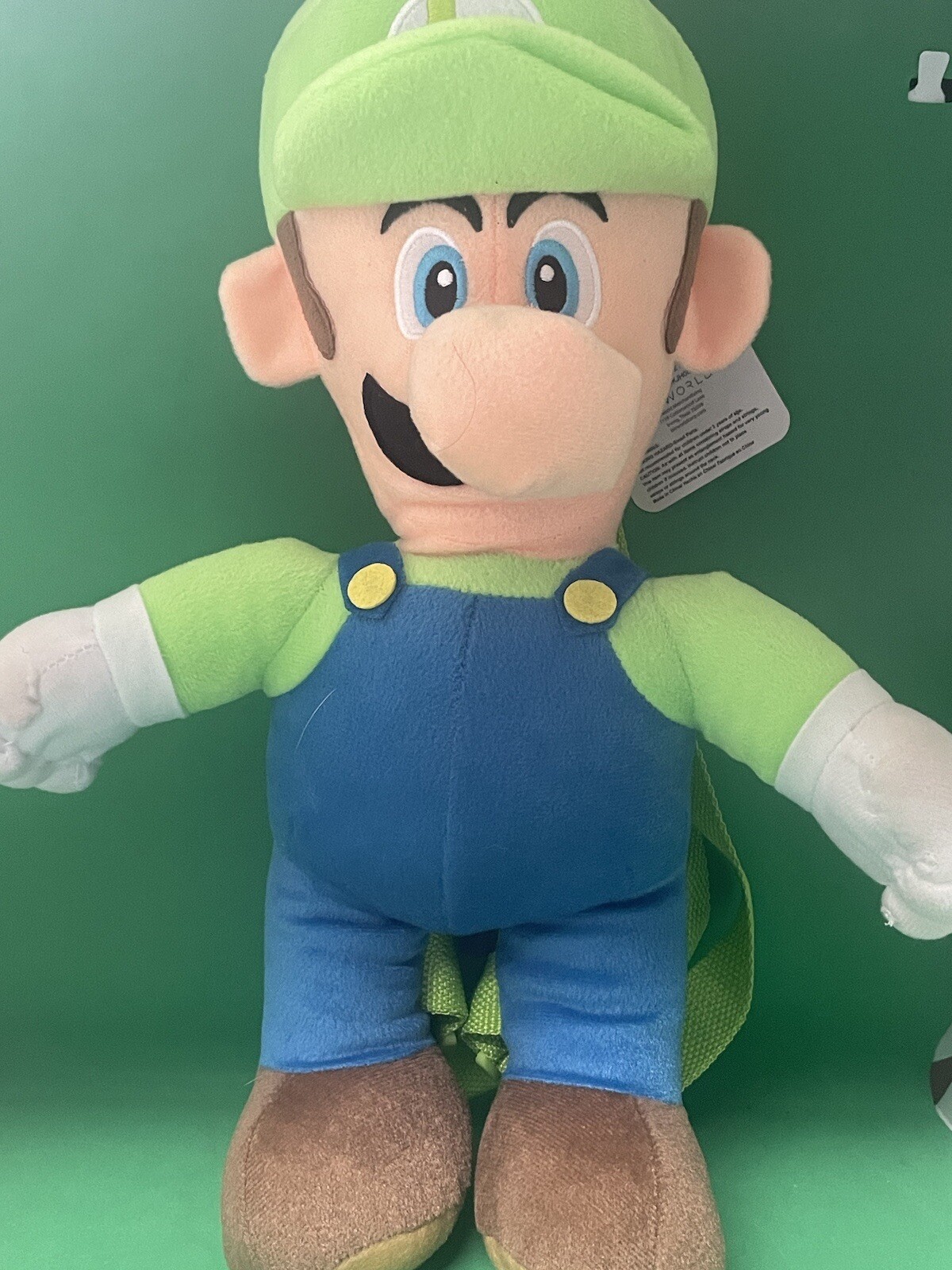 Nintendo Super Mario Bros Luigi 17″ inches Boys Kids Soft Plush Doll Backpack
