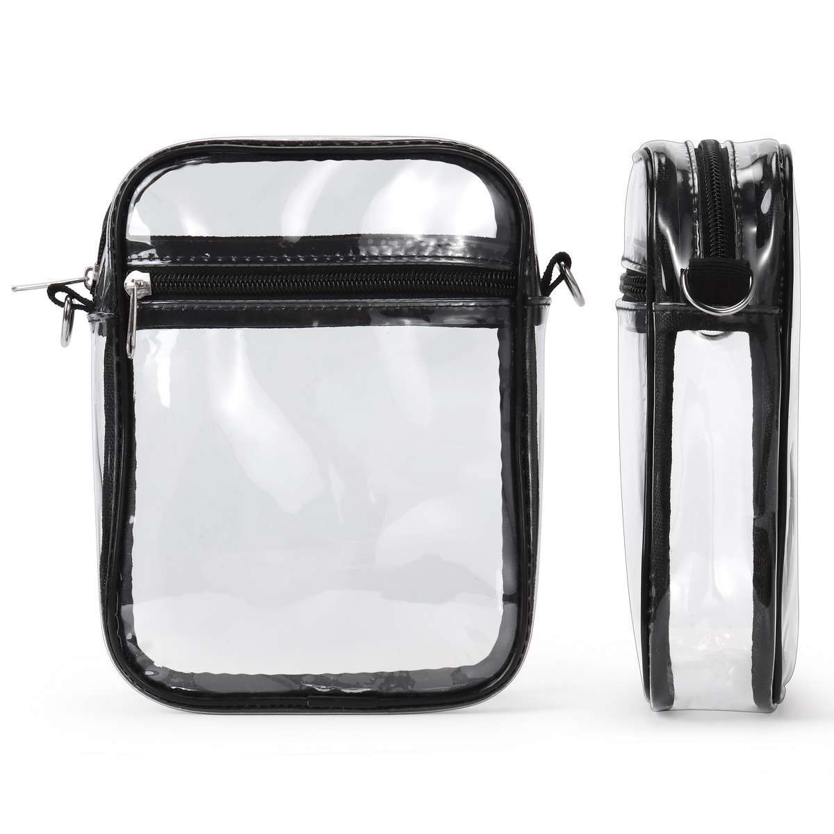 Clear Plastic Tote Bag Women Transparent Handbag Zip PVC Pouch Stadium Security