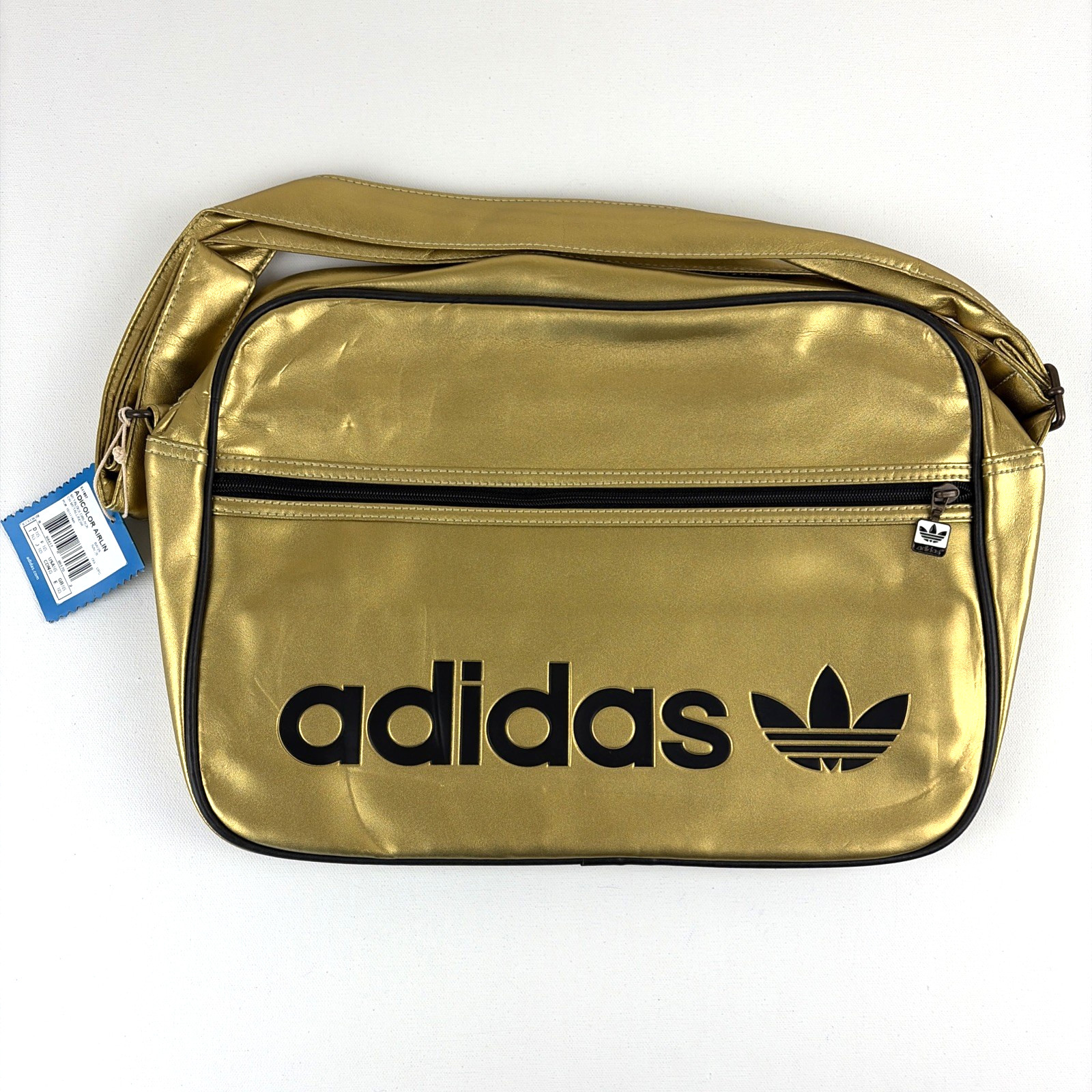 adidas Adicolor Airliner Gold Retro Crossbody Messenger Bag Trefoil Logo 2009