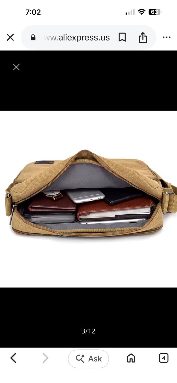 Canvas Natural Material Retro Messenger Tablet Travel Bag Manjianghong Men’s