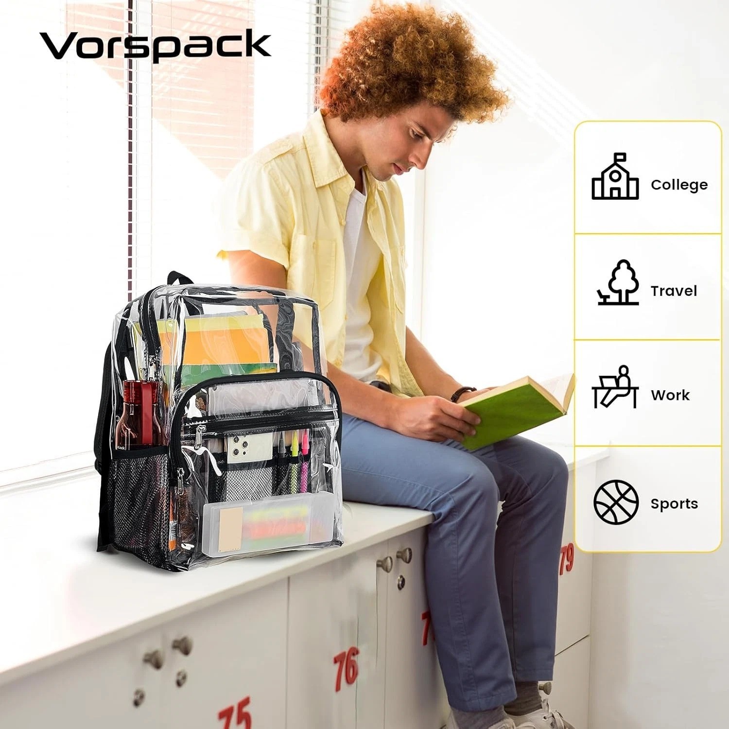 Clear Backpack Heavy Duty – Clear Bookbag Large See Through Backpack Plastic Tra