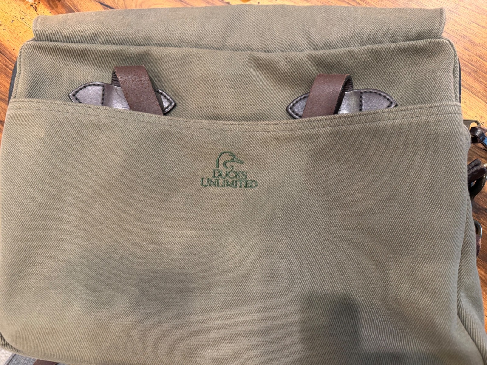 Filson Ducks Unlimited Briefcase Olive Rugged Twill Leather Shoulder Bag