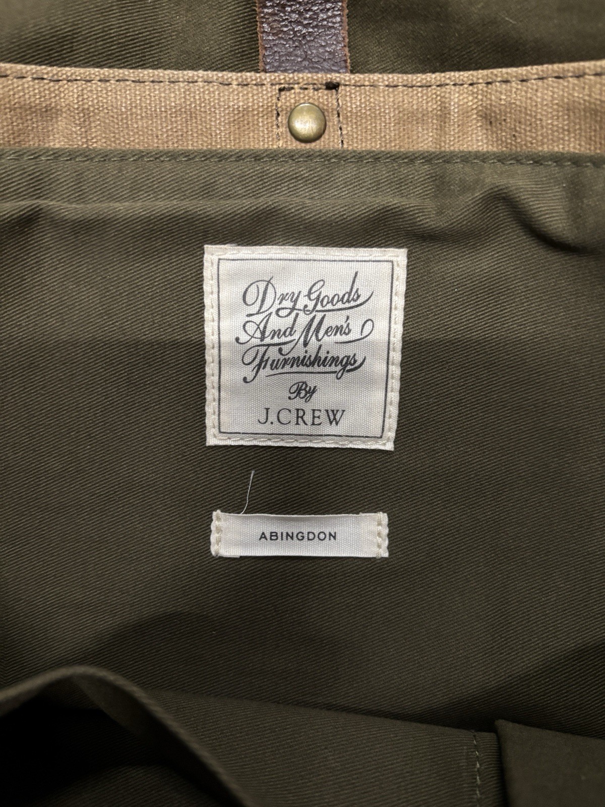 J Crew Dry Goods Abingdon Canvas Messenger Bag Cotton Leather Shoulder Bag