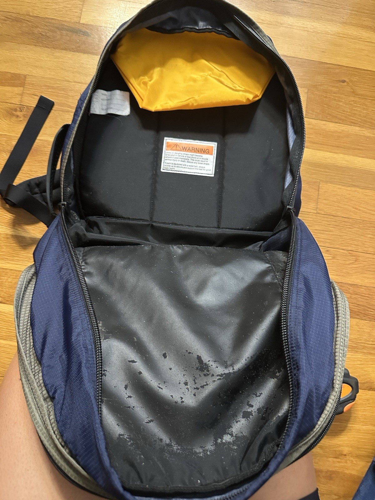 L.L. Bean Backpack Navy Gray School Travel Hiking Gym Shoe Compartment