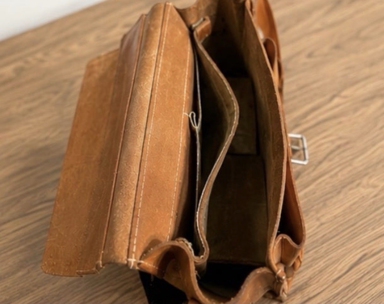 Vintage Genuine Leather Messenger Briefcase Satchel Laptop Bag Brown Unbranded