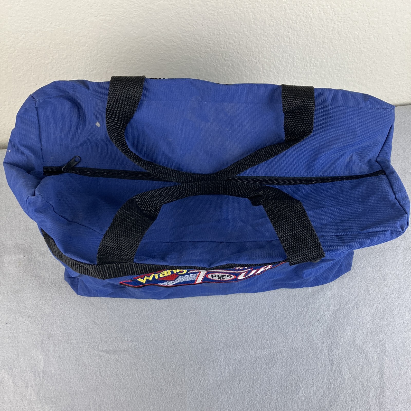 Wrangler Duffel Bag Blue Pro Rodeo Tour PRCA Western Embroidered Carry On Travel