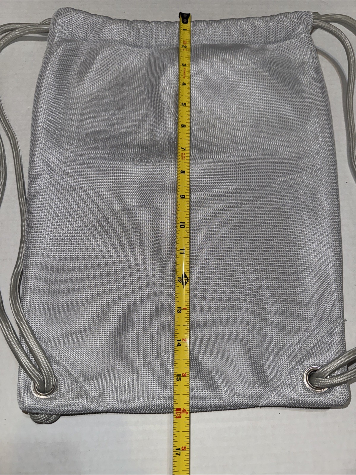 Nike silver String backpack Bag 16×11.5 in