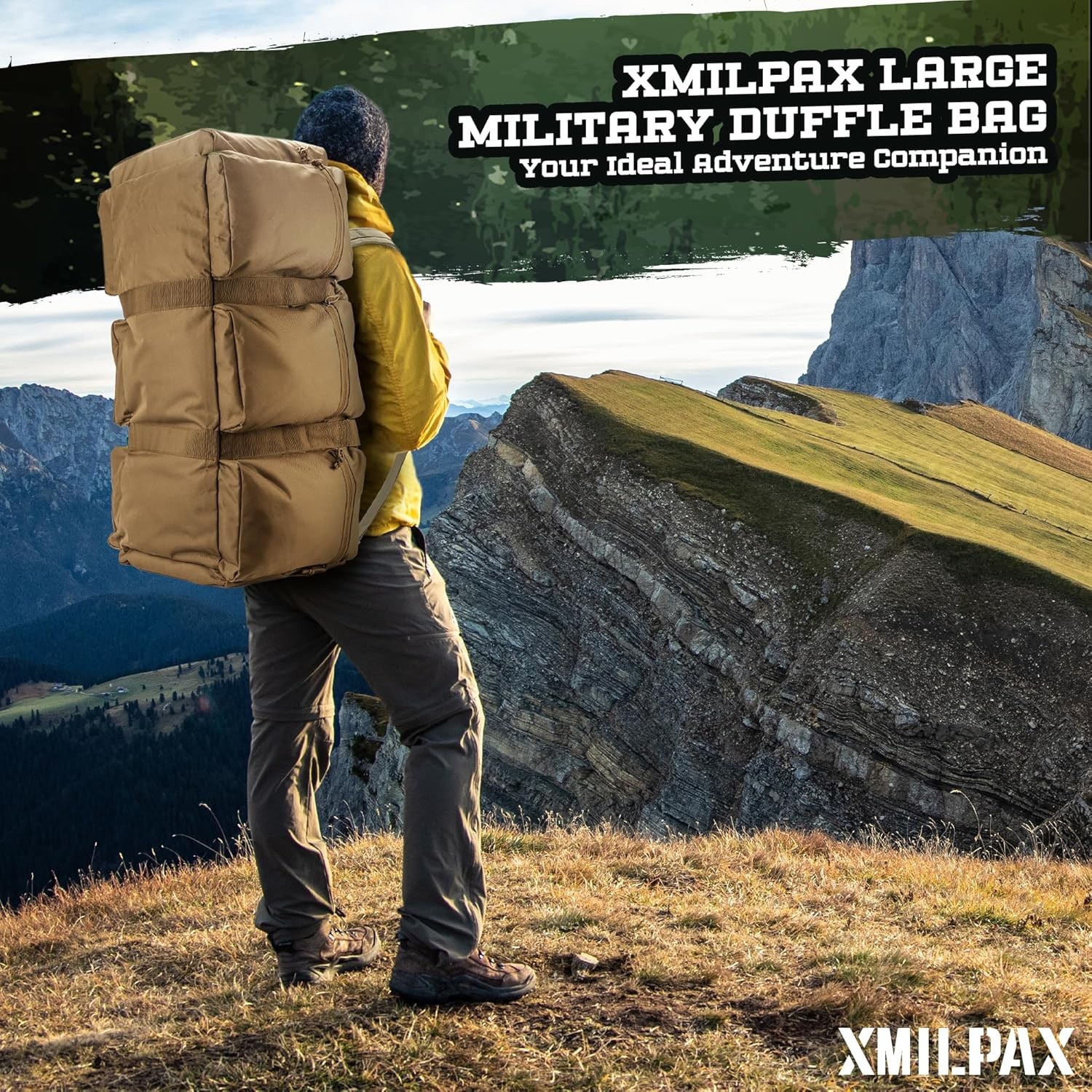 100L Large Military Duffle Bag Deployment Duffel Bag Sports Equipment Travel Lug