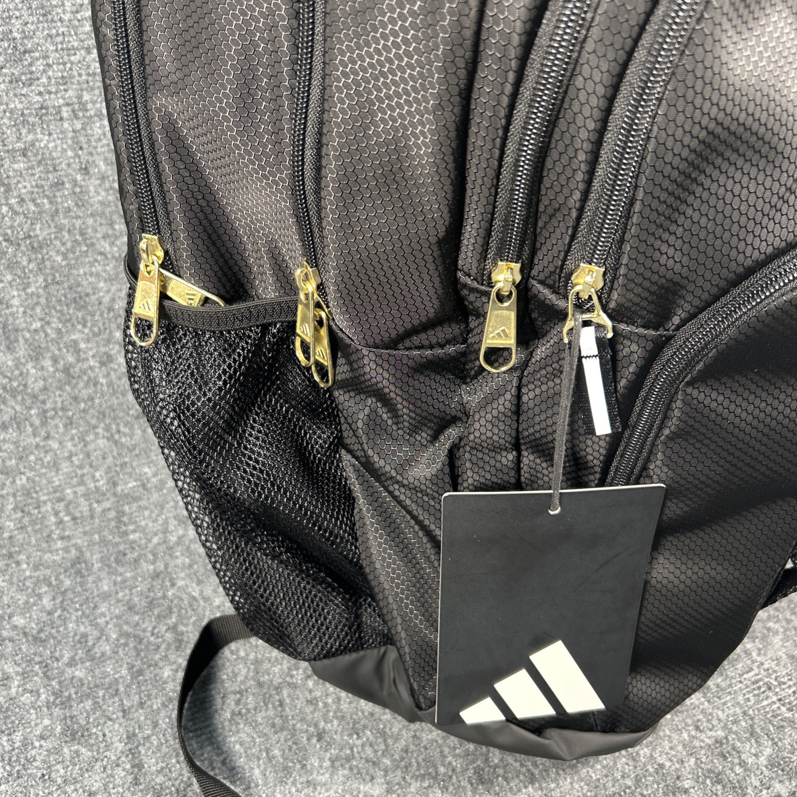 Adidas Primetime Large Backpack 41L Black/Gold Metallic Laptop Bottle Pockets