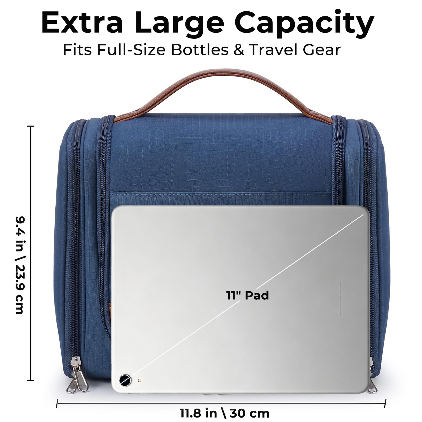 Ralnitote Large Hanging Toiletry Bag for Men, Travel Bathroom Large, Navy